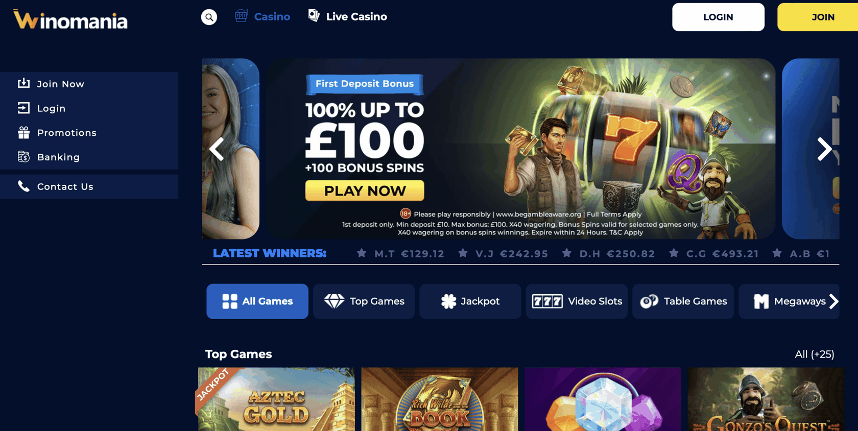 Відгук WinOMania Gambling Enterprise (2025) – регулярні акції